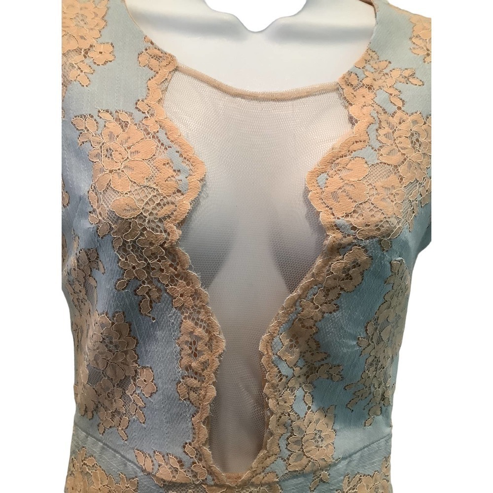 CC THE COUSIN TO COUTURE BLUE/ LACE NETTING BODYCON  MINI DRESS S JUNIOR NWOT - Picture 2 of 8